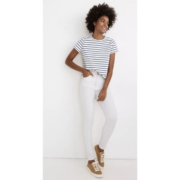 Madewell $128 Petite 10" High Rise Skinny Jeans in Pure White Size P37 AJ294 - Picture 1 of 8